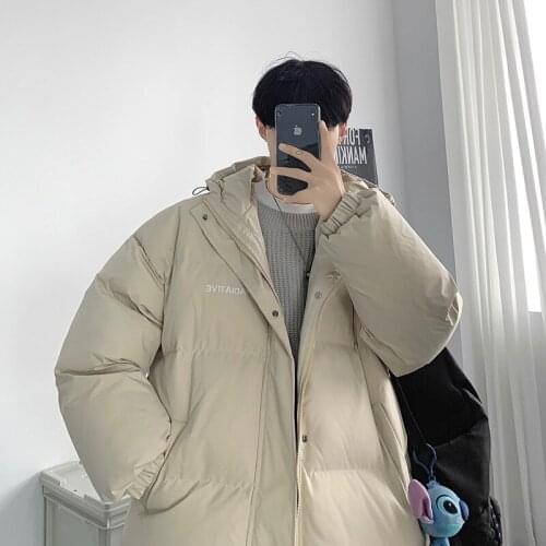 Winter Thick Parkas Jacket Men Hoody Zipper Outwear Korean Style Coat Solid Windproof Oversize Windbreakers Unisex Casual Jacket