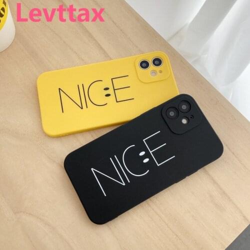 1pcs Nice Letters Back Phone Case For iPhone 12 11 Pro Max SE 2020 Soft Silicone Cover Funda For iphone 7 8 Plus X XR XS Max