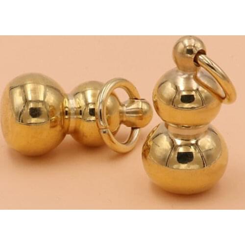 1pcs Solid Brass Gourd Shape Cute Keyring Charms Pendants Jewelry Hardware DIY Leather Crafts for Gifts Toy High Quality CLOXY