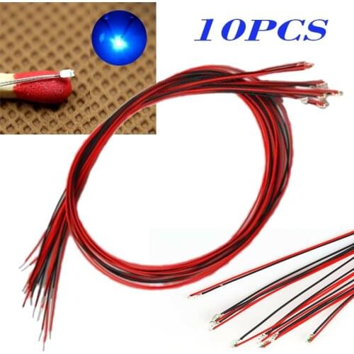 10pcs/set Durable 2.8V~3.4V T0603WM Pre-soldered Micro Litz Wired Leads Blue SMD Led Wired Leads 200mm Long