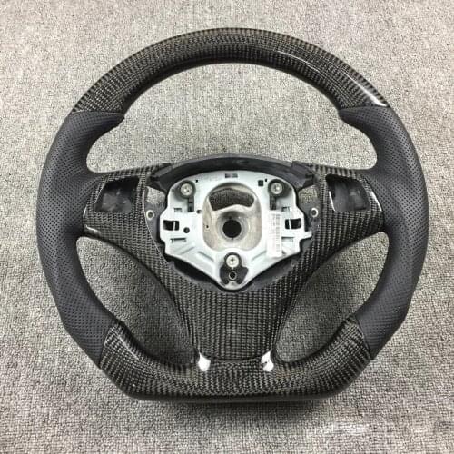 100% Real Carbon Fiber Alcantara Leather Car Steering Wheel For BMW E90 320i 325i 330i 335i E87 120i 130i 120d No Paddle