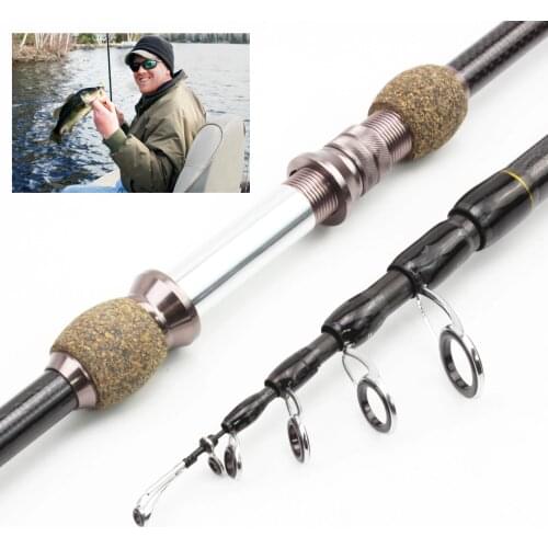 2.1M 2.4M 2.7M Carbon Fiber fishing rod Super short Portable Spinning pole telescopic lure fishing rod Trout carp fishing pole