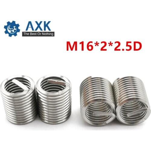 20Pcs M16*2*2.5D Screw Thread Insert A2 Stainless Steel 304 Fasteners Repair Tools Kit Coiled Wire Helical Screw Sleeve Set