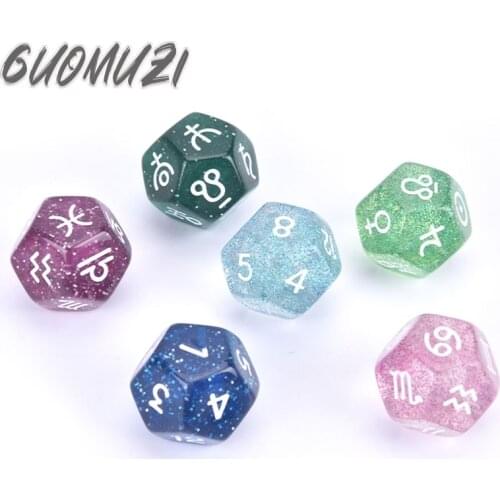 3Pcs Dice 12-Sided Astrology Zodiac Signs Dice For Constellation Divination Toys Zodiac exquisite portable fun toys