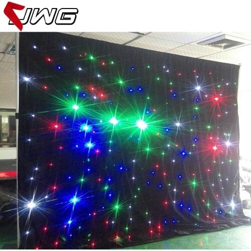 4m*6m High Quality Wedding Decoration LED Starlight Curtain Stage Backdrop Colorful LED Star Cloth