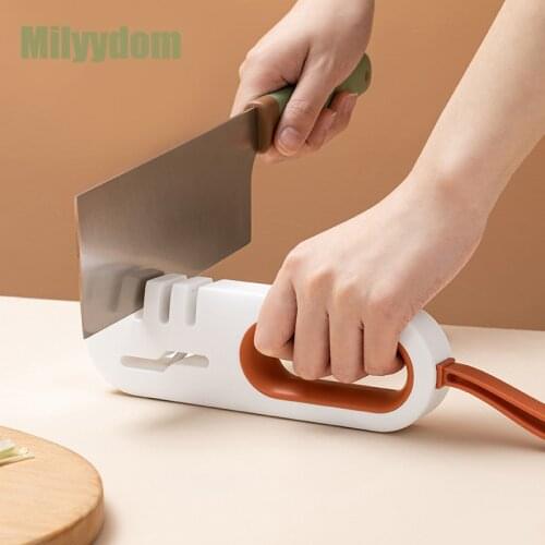 Milyydom 4-Stage Knife Sharpner with Handle Kitchen Sharpening Stone Tungsten Steel Grinder Knives Tools