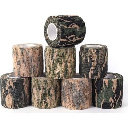5cm*5M Durable Roll Men Army Adhesive Camouflage Tape Stealth Wrap Outdoor Hiking Camping Hunting Shooting Tool Stealth Wrap
