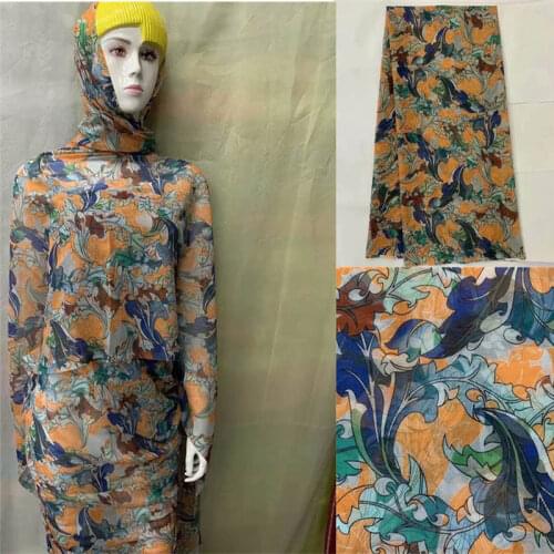 5 Yards fashion High quality embroidery printed 100% cotton african lace fabric for lady dress textile material. L781823