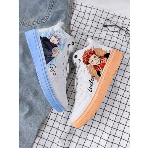 Jujutsu Kaisen Itadori Yuji Gojo Satoru Animation shoes spring new hand-painted leisure high-top board shoes