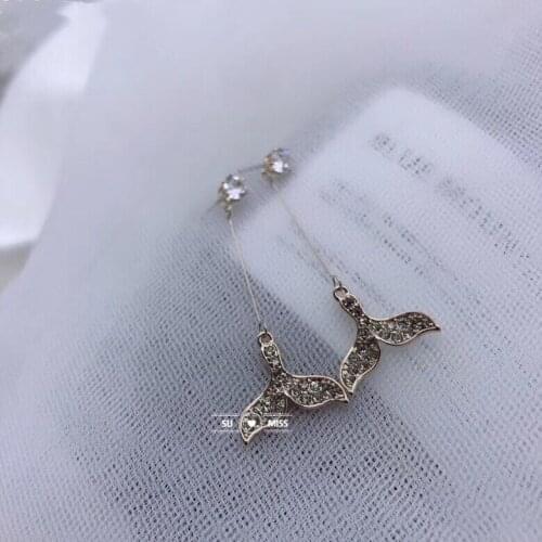 Free Shipping Simple Fish Tail Earrings For Women Korean Style Fashion Jewelry Solid Elegant Earring For Girls Women