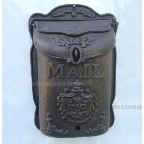 European Retro Angels Large Cast Iron Wall Mounted Mailbox Home Garden Decor Non Water-proof Heavy Hanging Post Box