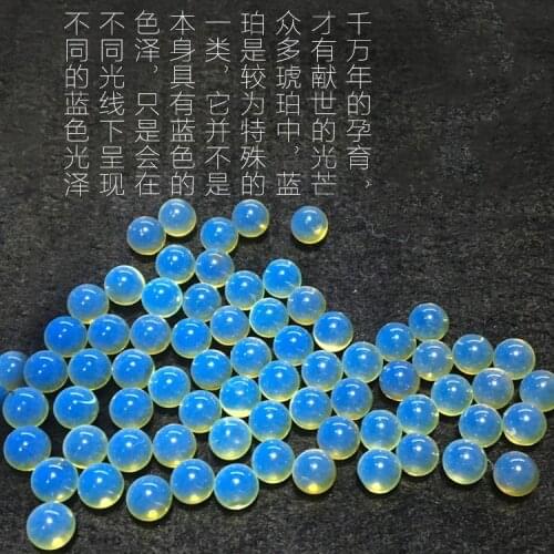 One PIECE AMBER blue ROUND for DIY jewelry making 4/6/8/10/12mm loose beads FPPJ wholesale beads nature gemstone