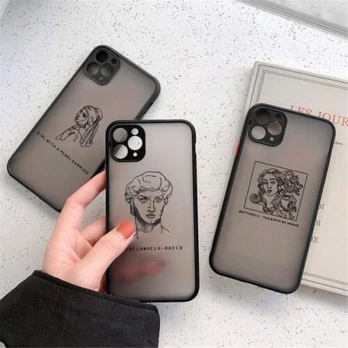 Mona Lisa Art David Girl Lines Phone Case Cover For iPhone 12 11 Pro Max XS Max XR X 6S 7 8 Plus SE2020 Soft Clear Bumper Cover