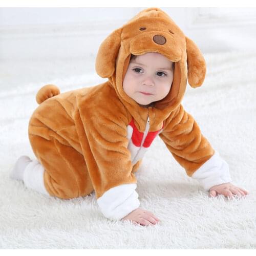 Baby Costume Brown Dog Cosplay Boy Girl Halloween Puppy Pajamas 1-3 Years Children Kid kawaii Cute Zipper Kigurumis Jumpsuit