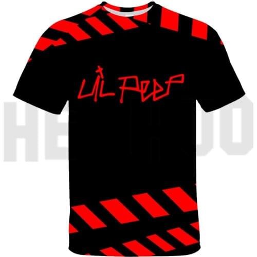 3D Print America Rapper Singer Lil Peep T-shirts teen Casual Harajuku style Round Neck Streetwear Kids boys Short Sleeve Top tee