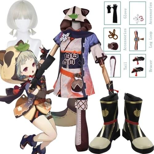 Game Genshin Impact Sayu Cosplay Costume Wig Shoes Suit Lolita Kimono Women Uniform Outfits Lovely Dress Halloween Hat Tail Full