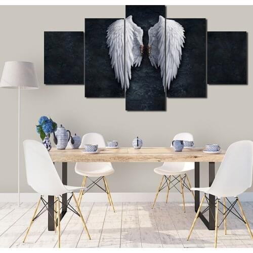 Picture wall art canvas painting poster printing 5 panel powerful wing home decoration painting art printing canvas frame