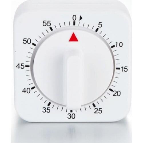 60 Minutes Kitchen Timer Count Down Alarm Reminder White Square Mechanical Timer For Kitchen Food Preparation Baking Accessoreis