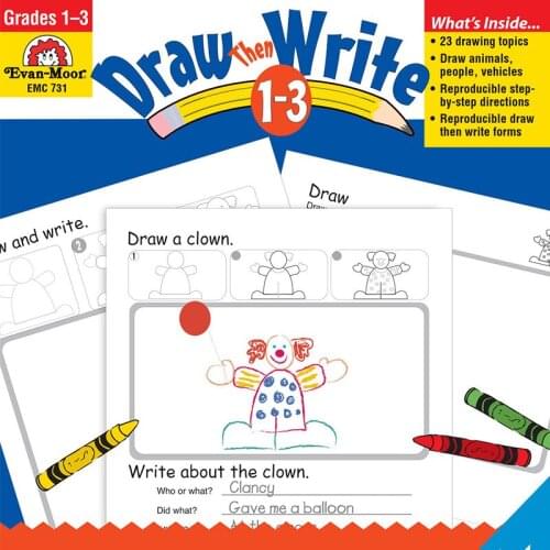 Draw and Write Games Activities Worksheets Drawing for Kids Workbooks Homeworks learn English Passages Learning English