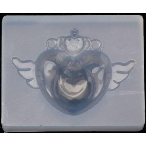 Cute Heart Wing Silicone UV Resin Keychain Pendant Mold Jewelry Making Tools Dried Flower Resin Decorative DIY Hand Crafts