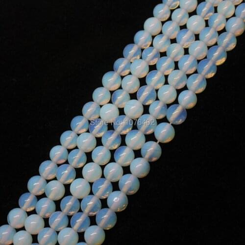 Mini. order is $7! 4mm White Opal Round Loose Beads 15