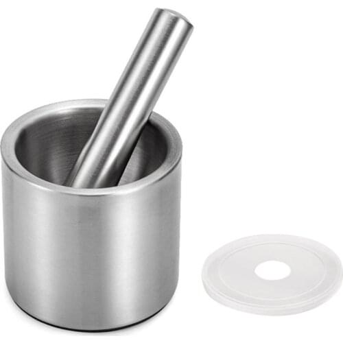 Mortar and Pestle Sets - 18/8 Brushed Stainless Steel Manual Spice Grinder/ Herb Bowl