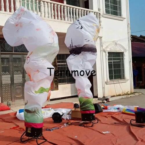 Inflatable flame air man with sale logo Inflatable flame shape tube for party events waving decoration