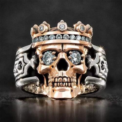 New 2021 Trendy Fashion Jewelry Crown Skull Temperament Rings for Men Jewlery for Women Skeleton Luxury Jewelry Wholesale Bulk