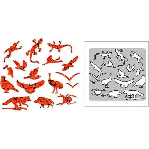 New Lizard Spider Wolf Panel 2021 Metal Cutting Dies for DIY Scrapbooking and Card Making Embossing Craft Decorative No Stamps
