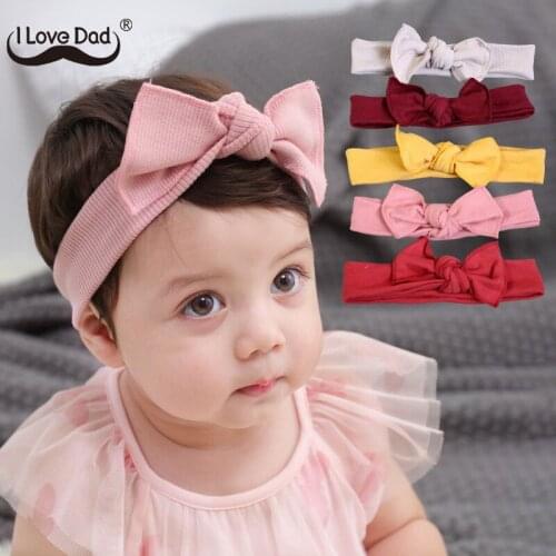 Solid Color Newborn Baby Headband Turban Cute Bows Toddler Hair Band Girls Headwear Baby Hair Accessories