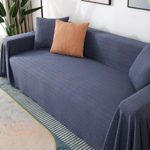 Solid Color Fabric Sofa Towel Modern Universal Sofa Cover All-inclusive Dust Couch Cover for Sofa 1/2/3/4-Seater Home Decoration