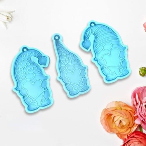 P0RF DIY Crafts Jewelry Pendant Making Tool Keychain Epoxy Resin Mold Dwarfs Valentines Day Keyring Casting Silicone Mould