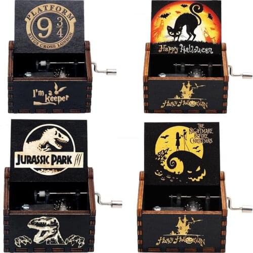 Hot Antique Wooden Hand Crank Music Box Davy Jones Can't Help Falling In Love You Are My Sunshine Theme Christmas Birthday Gift