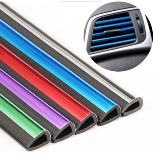 DIY 10 Pieces Car-styling Chrome Styling Moulding Car Air Vent Trim Strip Air Conditioner Outlet Grille Decoration U Shape