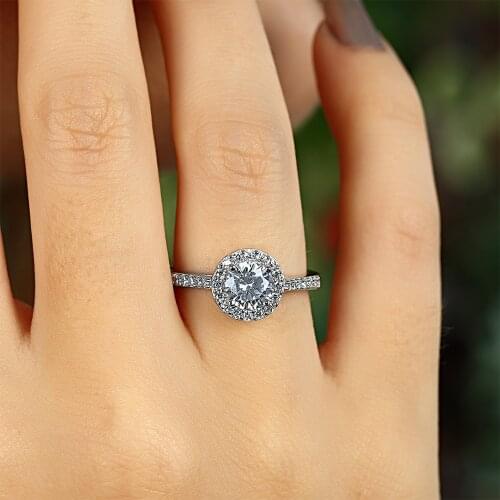Stylish Pave Setting Womens 925 Sterling Silver Jewelry Ring with Zircon