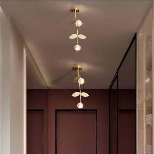 Light luxury crystal new Nordic designer lamps Creative bedroom bedside ceiling lamp Art porch aisle stair lighting