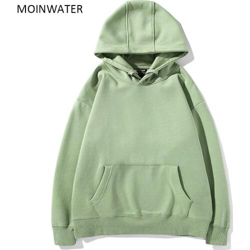 MOINWATER Women New Thick Hoodies for Winter Female Warm Hooded Sweatshirts Lady White Black Hoody Tops MH2017