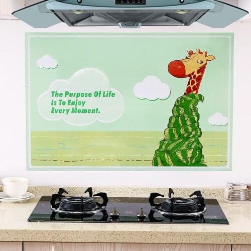 Large Size 90cm*60cm Kitchen Wall Sticker Waterproof Stain Aluminum Foil Oil Proof Antifouling Self-Adhesive Wallpapers No Trace