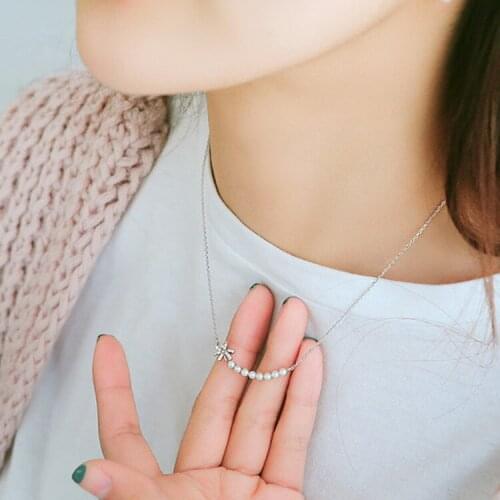 REETI 925 Sterling Silver bowknot Necklaces & Pendants For Women Hot Fashion sterling-silver-jewelry