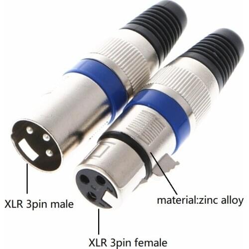 10pcs/5pairs XLR Connector Female and Male MIC Jack Plug Audio Microphone Cable Connector MIC Adapter For Microphone Audio Tool