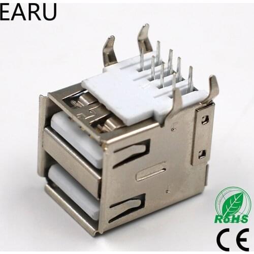 10pcs USB A Type Female Socket Connector White 2 to 1 G44 for Data Connection Interface Charging Adapter SDA Data Cable Double