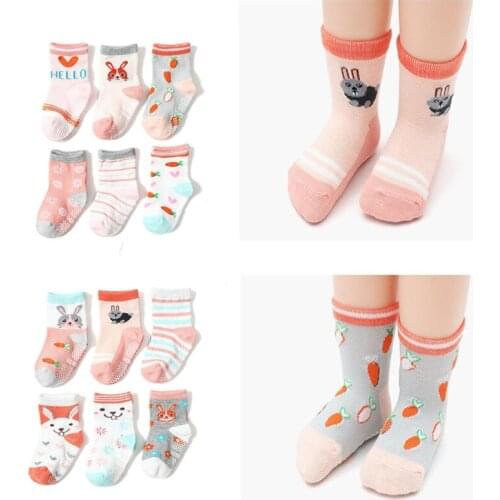 12pairs/Lot Cotton Non-slip Baby Girls Infant Socks Toddlers Floor Socks 1-3 Years