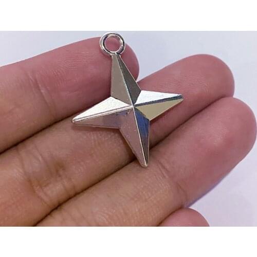 18Pcs Charm Pointed Star Angel Wing Peacock Ms Cap Stapler Pendant Accessories For Jewelry Making Diy Necklace Handmade Crafts