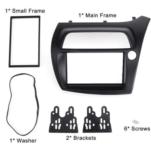 2 DIN Fascia Car Radio Stereo Panel Frame Fascia Dash CD Trim Double Din For Honda For Civic Hatchback 2006-2011 RHD Only