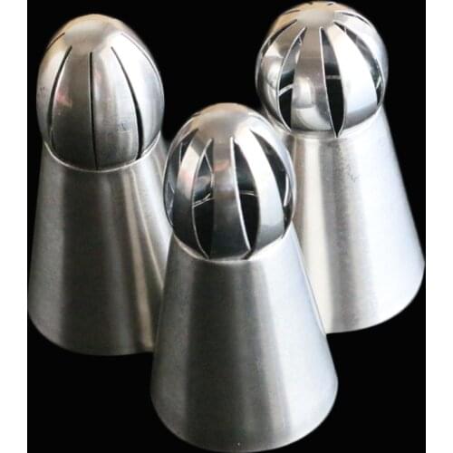 3PCS Sphere Ball Tips Cake Decorators Pastry Puff Russian Icing Piping Nozzles Kitchen DIY Cupcake Decorating Mouth Tool