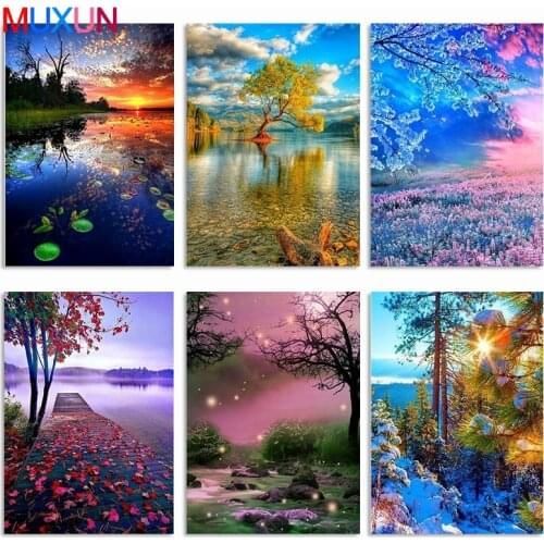 Muxun 5D Diy Diamond Painting Scenery Landscape Diamond Embroidery Cross Embroidery Decor Home Handmake Rp544