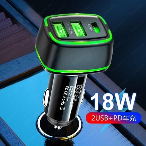 USB Car Charger Quick Charge 4.0 QC3.0 Type C Mobile Phone PD 18W Fast Charging Adapter For iPhone Huawei Xiaomi Samsung Charger