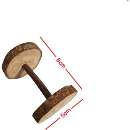Wooden Teeth Grinding Toys Pet Hamster Rabbit Chinchilla Apple Tree Branch Dumbbell Hanging Cage Toy Small Animal Supplies