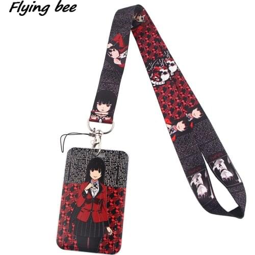 Flyingbee The Abyss Of Gambling Lanyard Card Holder Student Hanging Neck Phone Lanyard Badge Subway Access Card Holder X1433