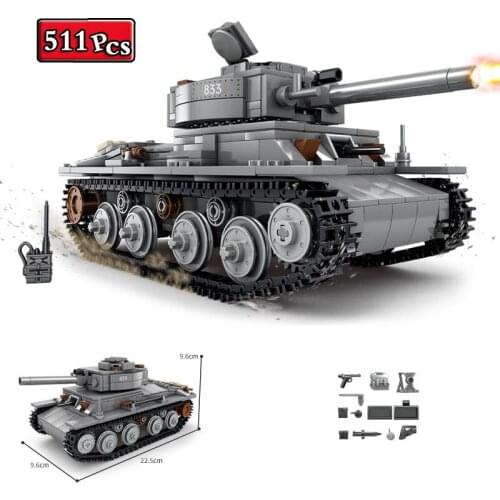 Military Series Army World War II German LT-38 Light Tank DIY Model Building Blocks Bricks Toys Christmas Gifts